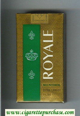 Royale Menthol 100s cigarettes gold and green soft box