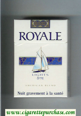 Royale Lights 8 mg American Blend cigarettes hard box
