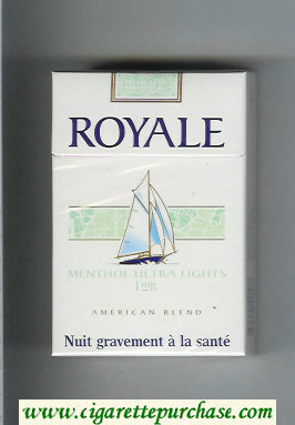 Royale Menthol Ultra Lights 1 mg American Blend cigarettes hard box