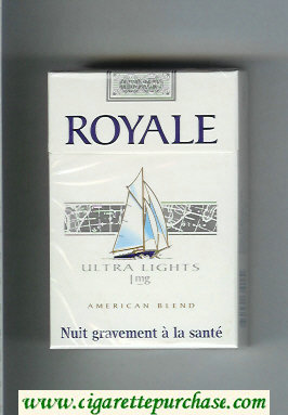 Royale Ultra Lights 1 mg American Blend cigarettes hard box