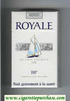 Royale Ultra Lights 1 mg 100s American Blend cigarettes hard box