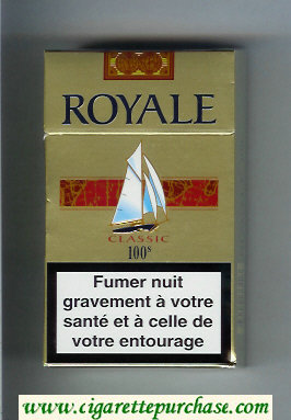 Royale Classic 100s cigarettes gold and red hard box