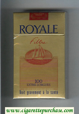 Royale Filtre 100s cigarettes gold and light red hard box