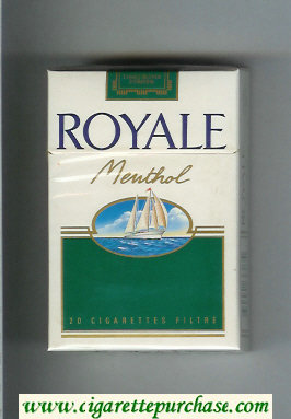 Royale Menthol cigarettes white and green hard box