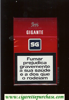 SG Gigante cigarettes red and black and grey hard box