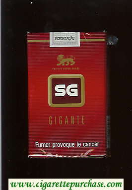 SG Gigante cigarettes red and brown and gold soft box