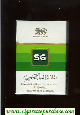 SG Menthol Lights cigarettes hard box