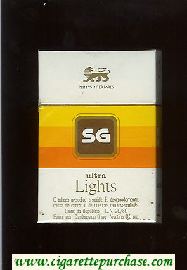 SG Ultra Lights hard box cigarettes