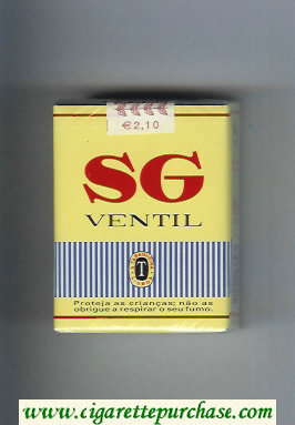 SG Ventil cigarettes yellow soft box