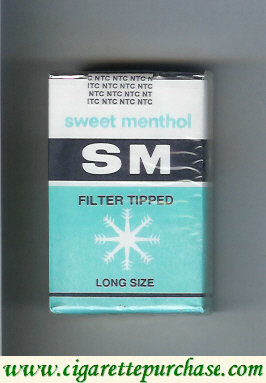 SM Sweet Menthol Filter Tipped cigarettes soft box