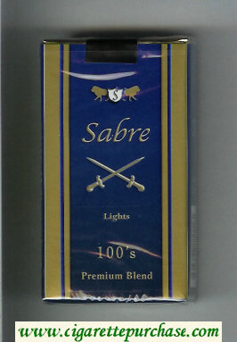 Sabre Lights 100s Premium Blend cigarettes soft box