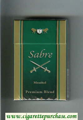 Sabre Menthol Premium Blend cigarettes hard box