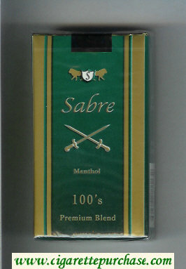 Sabre Menthol 100s Premium Blend cigarettes soft box