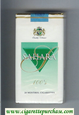 Sahara 100s Menthol cigarettes soft box