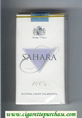 Sahara 100s Ultra Light cigarettes soft box