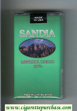 Sandia Menthol Lights 100s Premium Blend cigarettes soft box