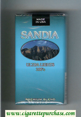 Sandia Ultra Lights 100s Premium Blend cigarettes soft box