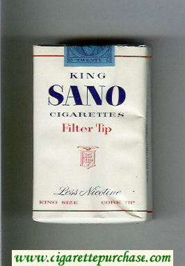 Sano King Cigarettes Filter Tip Less Nicotine Cork Tip soft box