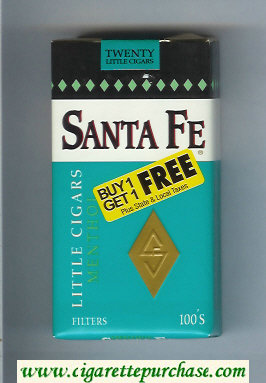 Santa Fe Little Cigars Menthol 100s cigarettes soft box