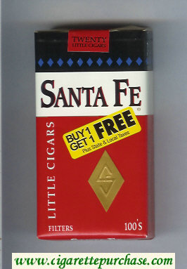 Santa Fe Little Cigars 100s cigarettes soft box