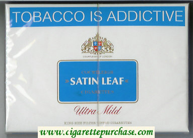 Satin Leaf Ultra Mild 30 cigarettes wide flat hard box