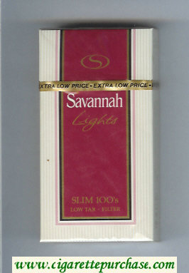 Savannah S Lights Slim 100s cigarettes hard box