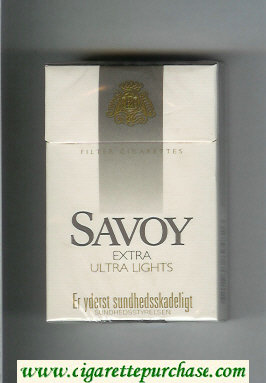 Savoy Extra Ultra Lights cigarettes hard box