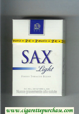Sax Lights cigarettes hard box