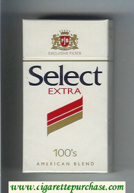 Select Extra 100s Exlusive Filter American Blend cigarettes hard box