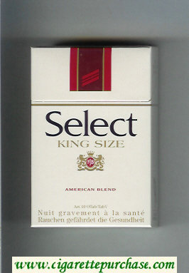 Select King Size American Blend cigarettes hard box