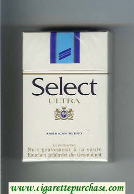 Select Ultra American Blend cigarettes hard box