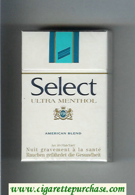 Select Ultra Menthol American Blend cigarettes hard box