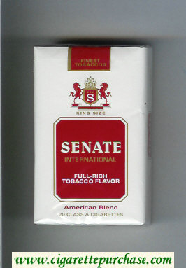 Senate International Full-Rich Tobacco Flavor American Blend cigarettes soft box