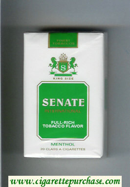 Senate International Full-Rich Tobacco Flavor Menthol cigarettes soft box