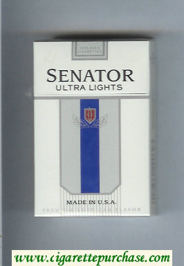 Senator Ultra Lights Premium American Flavor cigarettes hard box