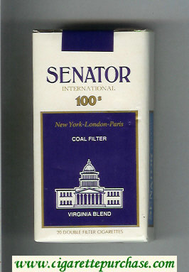 Senator International 100s Virginia Blend Coal Filter cigarettes soft box