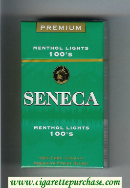 Seneca Menthol Lights 100s cigarettes hard box