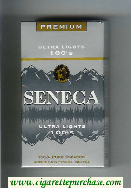 Seneca Ultra Lights 100s cigarettes hard box