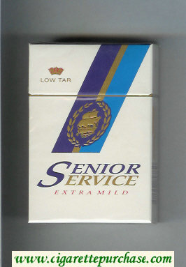 Senior Service Extra Mild Low Tar cigarettes hard box