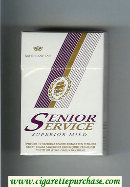 Senior Service Superiar Mild Super Low Tar cigarettes hard box