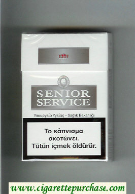 Senior Service cigarettes white and grey hard box