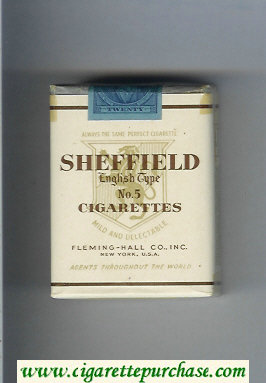 Sheffield English Type No 5 Cigarettes Mild and Delectable cigarettes soft box