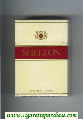 Shelton Extra Suave Cigarettes yellow and red hard box