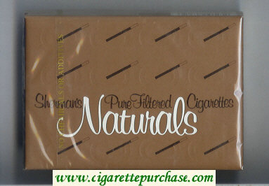 Sherman's Naturals Cigarettes wide flat hard box