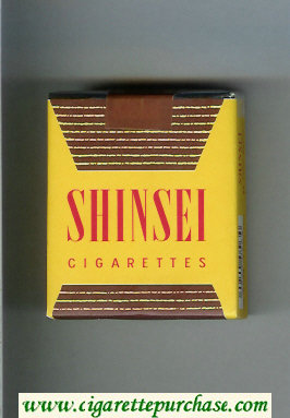 Shinsei cigarettes yellow and brown soft box
