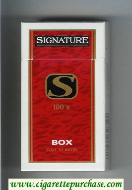 Signature S Full Flavor 100s cigarettes hard box