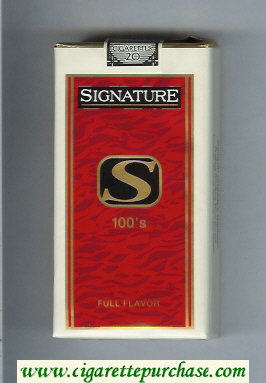 Signature S Full Flavor 100s cigarettes soft box