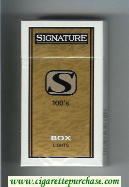 Signature S Lights 100s cigarettes hard box