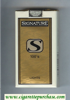 Signature S Lights 100s cigarettes soft box