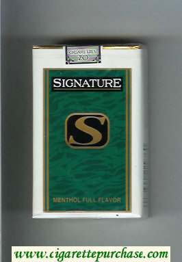 Signature S Menthol Full Flavor cigarettes soft box